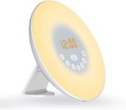 Picture of Sunrise Wake Up Lamp Alarm Clock and FM Radio, Bedside Reading Light with 7 Colours and Sounds, USB Powered