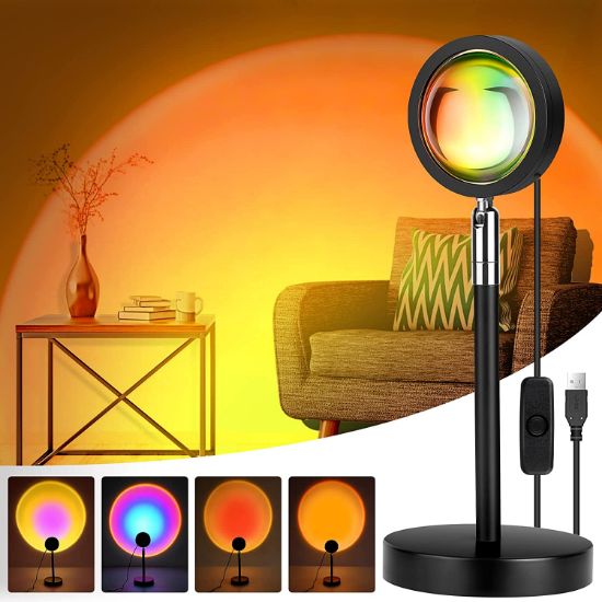 Picture of Sunset Lamp 10W Sunset Light for Home Decor,360° Rotation Sunset Projection Romantic Visual Mood Lamp