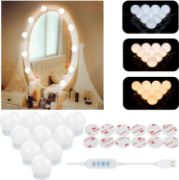 Picture of Vanity Lights for DIY Hollywood Mirror, LED Strip Lights Kit with Touch Sensor Dimmer Switch and Power Adaptor, 10 Bulbs