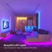 Picture of  LED Strip Lights 5M Music Sync, 5050 RGB Colour Changing LED Strip with Remote and Plug, Dimmable Stick on LED Lights