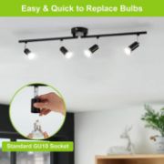 Picture of LED Ceiling Light Rotatable, 4 Way Adjustable Modern Ceiling Spotlights( Matte Black) 