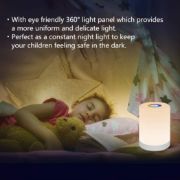 Picture of LED Night Light, Smart Bedside Lamp, Touch Control Dimmable USB Rechargable, Portable and Colour Changing RGB table lamp for Kids