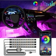 Picture of RGB Car LED Strip Light with USB Port APP Control, LED  Car Lights Interior,  Car Accessories Gifts for Men Women