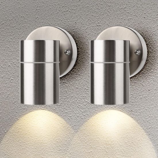 Picture of 2 Packs Outdoor Down Light Stainless Steel Wall Lamp, IP44 Wall Light for Garden, Patio, Garage, Hallway, Balcony, Terrace