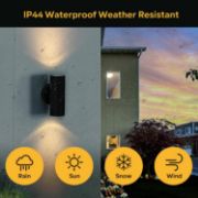 Picture of Modern Black Double Up Down Outdoor Stainless Steel Wall Light, Use GU10 IP65