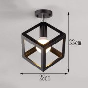 Picture of Ceiling Light Shade Matt Black Cube Puzzle Pendant Lampshade Shade, V-intage Industrial Metal Flush Mount Ceiling Light