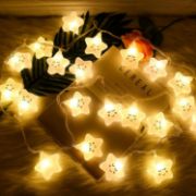 Picture of Smiley Star String Lights, 3M 20 LED Warm White Fairy Lamp, Battery powered Indoor Decoration Lantern for Birthday Christmas Wedding Party Room Bedroom