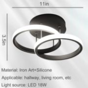 Picture of LED Ceiling Lights, Double Circle Ceiling Lights, Natural White 4500K, Suitable for Corridor Balcony Bedroom Corridor Kitchen Office 